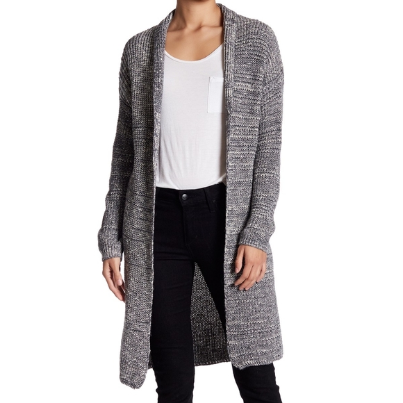 Zara Sweaters - Zara Knit Marled Grey Long Cardigan